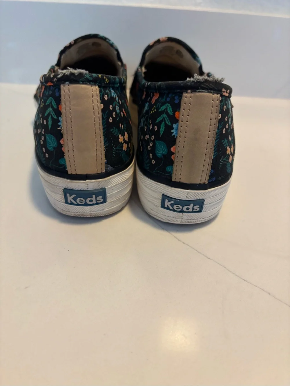 Keds X Rifle Paper Co Collab Womens Shoes Slip On Canvas Floral Casual Sz 9.5